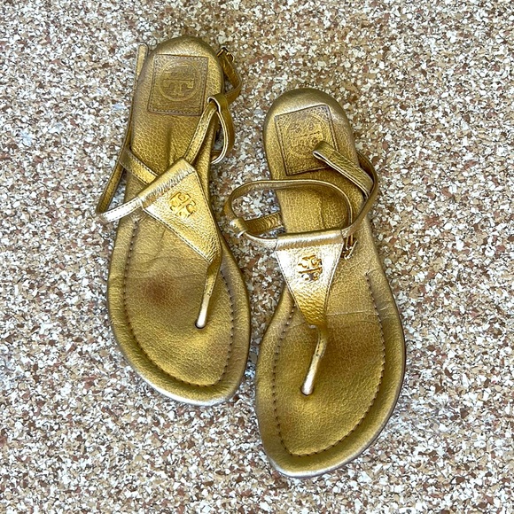 Tory Burch Shoes - Tory Burch Gold Sandals size 7.5